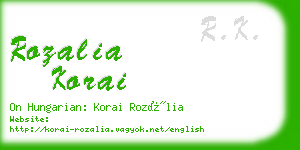 rozalia korai business card